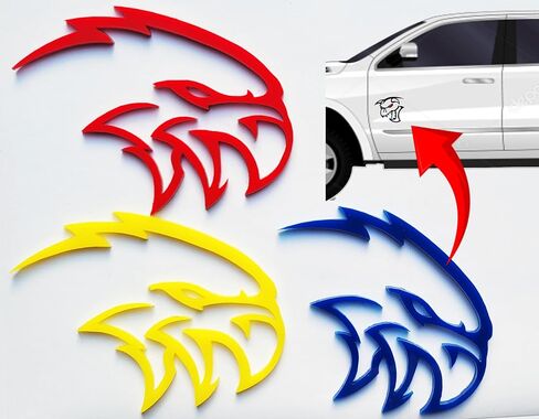 2x Hawk Bird Hellhawk Emblem Logo متوافق مع Grand Cherokee Trackhawk SRT (4 "× 3.5" ، أصفر) in Saudi Arabia