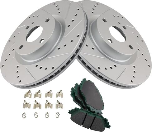 TRQ Front Brake Pad & Rotor Kit Premium G-Coated Ceramic Compatible with 2017-2020 Fiat 124 Spider 2016-2019 Mazda MX-5 Miata in Saudi Arabia