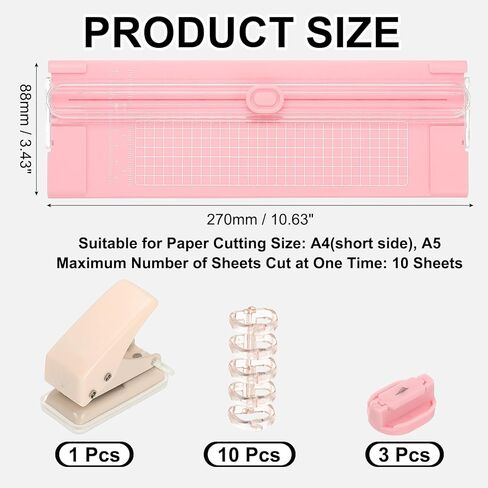 Patikil Paper Cutter Trimmer ، A4 slide paper paper slide slicer مع ثقب الثقب ، شفرة بديلة وموثق لبطاقة الحرفية ، بطاقة الملصقات ، سجل القصاصات ، الأخضر in Kuwait