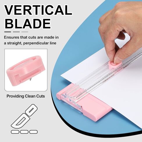 Patikil Paper Cutter Trimmer ، A4 slide paper paper slide slicer مع ثقب الثقب ، شفرة بديلة وموثق لبطاقة الحرفية ، بطاقة الملصقات ، سجل القصاصات ، الأخضر in Kuwait