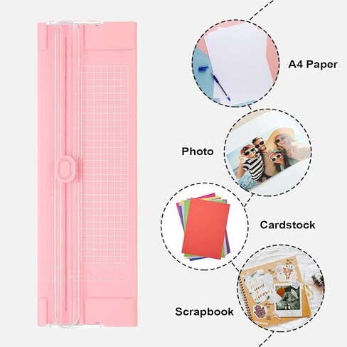 Patikil Paper Cutter Trimmer ، A4 slide paper paper slide slicer مع ثقب الثقب ، شفرة بديلة وموثق لبطاقة الحرفية ، بطاقة الملصقات ، سجل القصاصات ، الأخضر in Kuwait