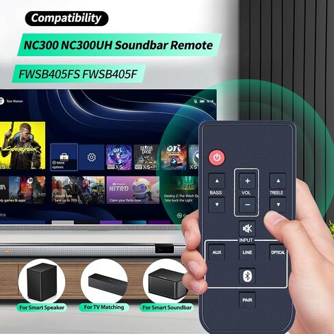 NC300UH NC300 New Sound Bar Remote Control Replacement Applicable for Sanyo Soundbar FWSB405F FWSB405FS in Saudi Arabia