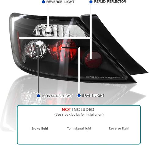 SPEC-D TUNING Black Smoke Tail Lights Compatible with 2006-2011 Honda Civic Coupe 2 Door, Left + Right Pair Assembly in Saudi Arabia