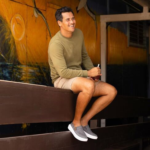 حذاء Swellsole Pacific للرجال ، قماش مغسول متين ، سرير قدم خفيف ، وسادة ناعمة ، تان ، 9.5 in Kuwait