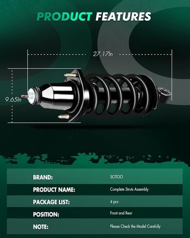 SCITOO Strut Spring Assembly 2007-2013 For Ford Expedition | 2007-2013 For Lincoln Navigator Front and Rear Shock Absorbers 171138 171139 Automotive Replacement Struts in Saudi Arabia