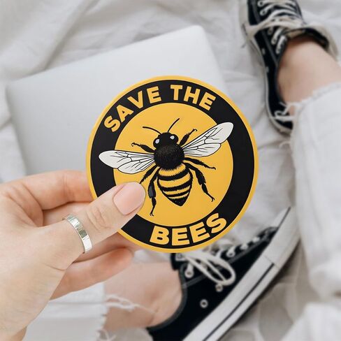 (3Pcs) Save The Bee Sticker, Round Save The Bees Sticker, Bee Sticker, Bumble Bee Decal for Car, Bee Bumper Sticker, Honey Bee Sticker - Stickers for Laptop Water Bottle Phone Car Window Helmet 3" in Kuwait