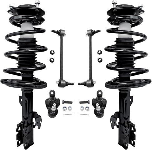 Detroit Axle - 6pc Front Suspension Kit for 04-06 Toyota Camry Solara Lexus ES330 2 Ready Struts w/Coil Spring 2 Sway Bar End Links 2 Lower Ball Joints 2004 2005 2006 Replacement Ready Struts Shocks in Saudi Arabia