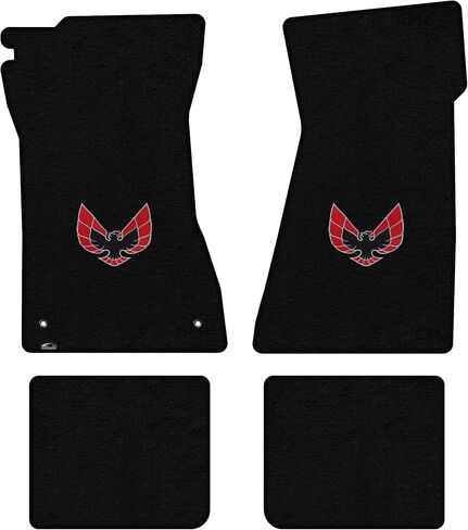 Lloyd Mats مخصصة السجاد مخصصة السجاد المخصصة لبطانات الأرضية الفاخرة للسيارة ل Pontiac Firebird/Trans AM 1970-1981 (Black ، 2pc-"Firebird" Logo) in Kuwait