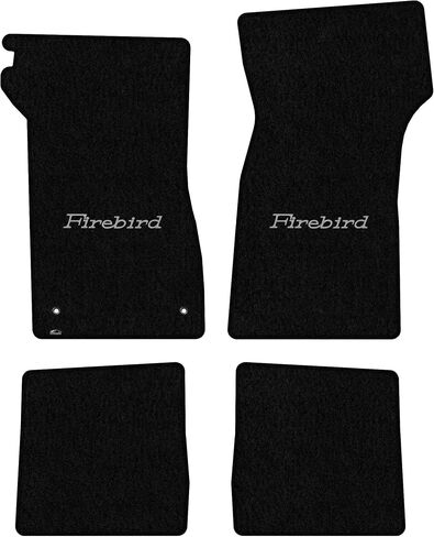 Lloyd Mats مخصصة السجاد مخصصة السجاد المخصصة لبطانات الأرضية الفاخرة للسيارة ل Pontiac Firebird/Trans AM 1970-1981 (Black ، 2pc-"Firebird" Logo) in Kuwait