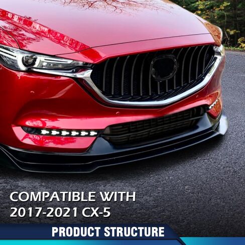 PIT66 Front Upper Grille Mesh Grill Vent Trim Bar Compatible with Mazda CX-5 CX5 2017 2018 2019 2020 2021 in Saudi Arabia
