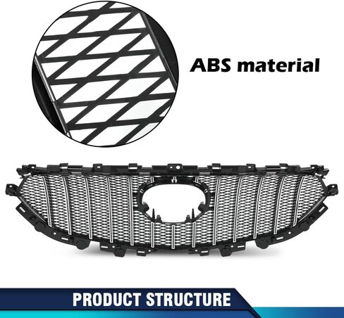 PIT66 Front Upper Grille Mesh Grill Vent Trim Bar Compatible with Mazda CX-5 CX5 2017 2018 2019 2020 2021 in Saudi Arabia