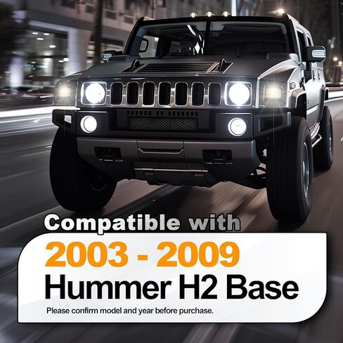 HECASA LED Turn Signal Light Lamp Compatible with 03-09 Hummer H2 Base Amber Parking Cornering Lamps Right & Left Side Clear Lens Chrome Housing in Saudi Arabia