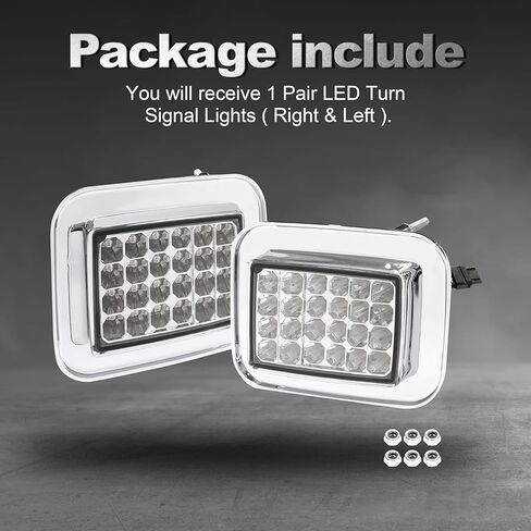 HECASA LED Turn Signal Light Lamp Compatible with 03-09 Hummer H2 Base Amber Parking Cornering Lamps Right & Left Side Clear Lens Chrome Housing in Saudi Arabia