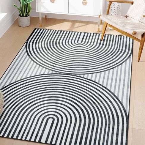 Machine Washable 5x7 Area Rugs for Living Room, Non Slip Soft Boho Low Pile Vintage Green Rugs for Bedroom Indoor, Stain Resistant Kitchen Rugs, Large Carpet Rugs for Dining Guest Room(Green,5'x7') in Saudi Arabia