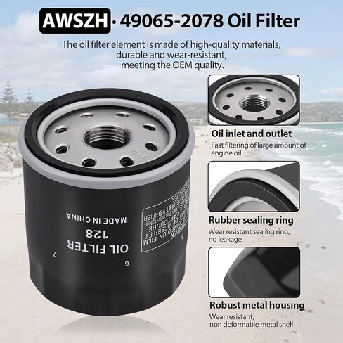 49065-0724 Oil Filter Compatible with Kawasaki FX850V FX801V FJ180V FH381-721V FH601-770D FX751-FX1000V 120-634 49065-2071 1016467 49065-7010 AM107423 4 Stroke Engine Oil Filter,Pack of 3 in Saudi Arabia