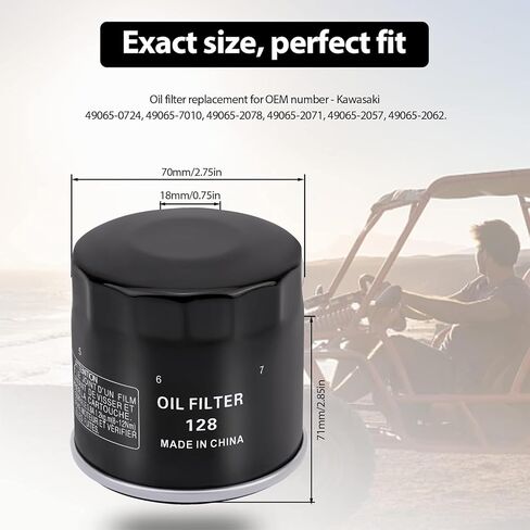 49065-0724 Oil Filter Compatible with Kawasaki FX850V FX801V FJ180V FH381-721V FH601-770D FX751-FX1000V 120-634 49065-2071 1016467 49065-7010 AM107423 4 Stroke Engine Oil Filter,Pack of 3 in Saudi Arabia
