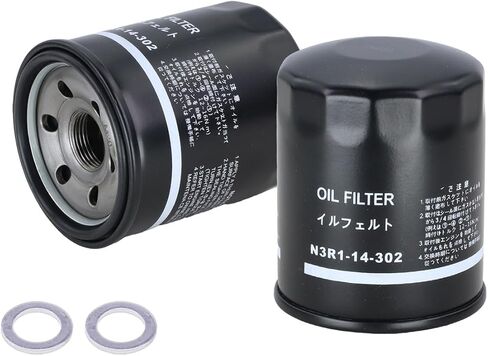 Kefly N3R1-14-302 Engine Oil Filters Fits for 2009-2011 Mazda RX-8, 2002-2014 WRX, 2004-2021 WRX STi, with Drain Plug Gasket (2 PCS) in Kuwait