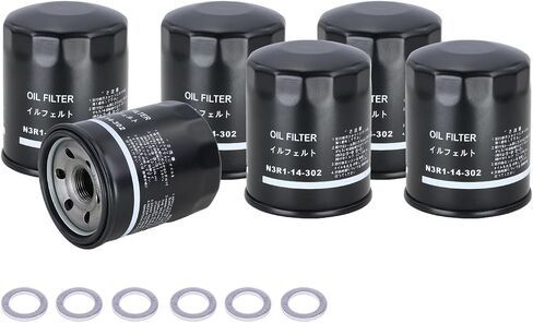Kefly N3R1-14-302 Engine Oil Filters Fits for 2009-2011 Mazda RX-8, 2002-2014 WRX, 2004-2021 WRX STi, with Drain Plug Gasket (2 PCS) in Kuwait
