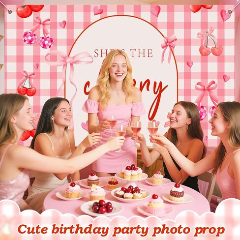 6x3.6 Ft Martini Pink Bow Party Decor Backdrop,A Tiny Bit Older Birthday Decor,Martini Bar Birthday Party Decor for Coquette Birthday Decorations in Saudi Arabia