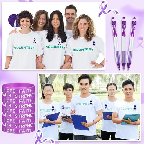 150 Pcs Blue Ribbon Colon Cancer Awareness Item Bulk Child Abuse Awareness Bracelets Stickers Pen Stress Football Folding Fan for Blue Ribbon Party Favors Charity Public Social Event in Kuwait
