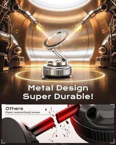 MRGLAS 2025 Upgraded 360° Rotation Vacuum Magnetic Phone Holder Stand,for Magsafe Suction Cup Phone Mount [89+LBS Strongest Suction & Magnetic] Adjustable Swivel Lock, for Your Car/Gym/Mirror/Kitchen in Kuwait