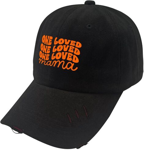 One Loved Mama Hats for Mens Washed Distressed Baseball Cap Fashion Washed Ball Cap Adjustable in Saudi Arabia