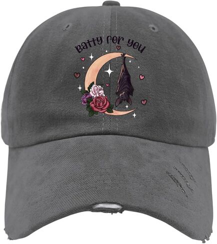 Batty for You Valentines Day Hat for Men Washed Distressed Baseball Cap Soft Washed Dad Hats Breathable Dark Grey in Saudi Arabia