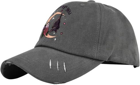 Batty for You Valentines Day Hat for Men Washed Distressed Baseball Cap Soft Washed Dad Hats Breathable Dark Grey in Saudi Arabia