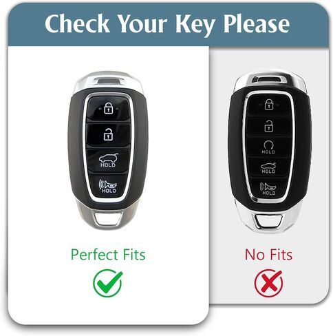 Soft TPU Key Fob Cover Case Compatible with Hyundai Palisade Elantra GT Accent Kona Santa Fe Veloster-4 Button(Gold-White) in Kuwait