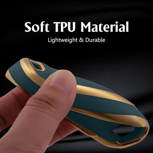 Soft TPU Key Fob Cover Case Compatible with Hyundai Palisade Elantra GT Accent Kona Santa Fe Veloster-4 Button(Gold-White) in Kuwait