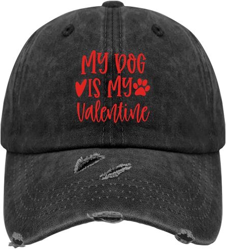 My Dogs is My Valentines Day Hats for Men Washed Distressed Baseball Caps Stylish Washed Dad Hat Fitted in Saudi Arabia