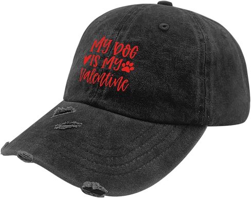 My Dogs is My Valentines Day Hats for Men Washed Distressed Baseball Caps Stylish Washed Dad Hat Fitted in Saudi Arabia