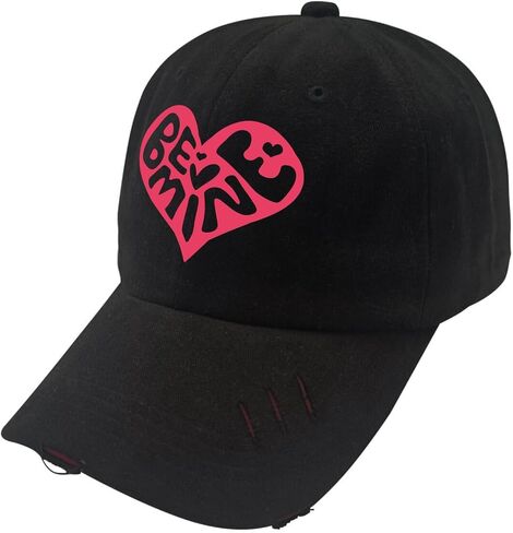 Be Mine Valentines Day Hat for Mens Washed Distressed Baseball Cap Vintage Washed Running Hat Breathable in Kuwait