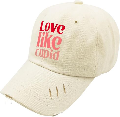 Love Like Cupid Hats for Mens Washed Distressed Baseball Caps Funny Washed Workout Hat Cotton in Saudi Arabia