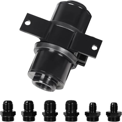 مرشح الوقود المضمّن 100 ميكرون ، مع 6AN 8AN 10AN ADAPTER & BRACHET CLAMP 50MM عالمي وفضي in Kuwait