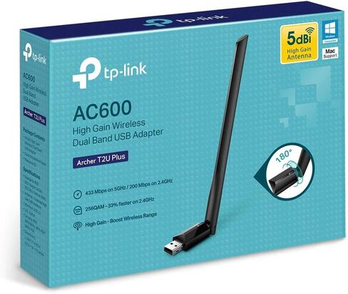 TP-Link BE6200 Tri-Band Wi-Fi 7 Wireless USB 3.0 Adapter Archer TBE401UH | WiFi Adapter for Desktop PC | Supports Windows 11,10 | 2 x High Gain Antennas | 6GHz, 4K-QAM, 160MHz, WPA3 | Secure by Design in Saudi Arabia