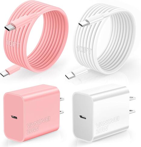 Compatible with iPhone 16 15 Charger Fast Charging,60W 10FT Extra Long USB C Cable with 20W Type C Charger Block Compatible with iPhone 16 Pro Max/16 Pro/16 Plus/15 Pro/15 Pro Max/15 Plus/15,S24/S23 in Saudi Arabia
