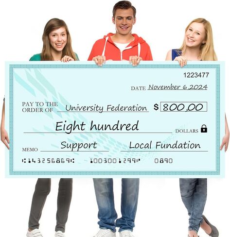 30" x 16" Giant Dry Erase Check Plaque - Reusable Oversized Blank Check for Presentations, Fundraisers, Charity & Donation Events - Big Check Prop for Photo Ops in Saudi Arabia