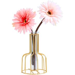 مزهريات نبات سطح المكتب مع زهرة الزجاج الزجاجية أنبوب اختبار مع حامل محطة للمعادن الذهب in Kuwait