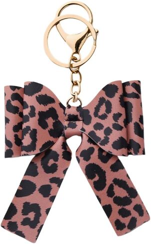 YALLNASL Animal Bow Keychain for Purse Bag Charms Leopard Cow Print Keychain for Women Girls Animal Lover Gift Ideas in Saudi Arabia