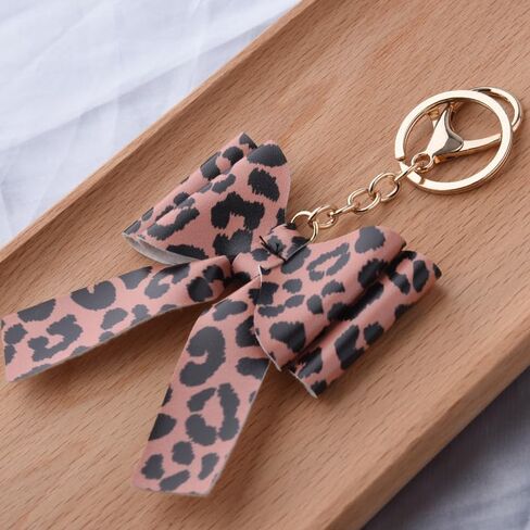 YALLNASL Animal Bow Keychain for Purse Bag Charms Leopard Cow Print Keychain for Women Girls Animal Lover Gift Ideas in Saudi Arabia
