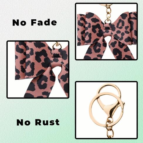 YALLNASL Animal Bow Keychain for Purse Bag Charms Leopard Cow Print Keychain for Women Girls Animal Lover Gift Ideas in Saudi Arabia