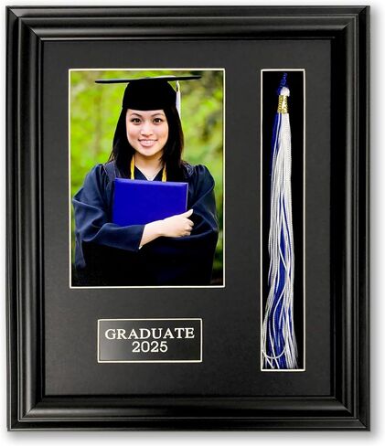 Black Wood Graduation Tassel Picture Frame for 5x7 print with Text Card in Saudi Arabia