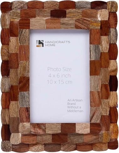 الحرف اليدوية Hive Wooden 4x6 إطار الصورة - إطار Beige Brown Racalloped لديكور الجدار والمكتب ، هدايا للجدة ، أبي ، أمي ، أولياء الأمور الجدد ، التخرج ، عيد ميلاد ، Housewarming ، صور العائلة والزفاف. in Kuwait