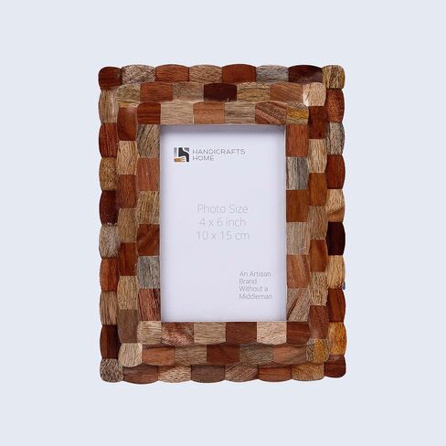 الحرف اليدوية Hive Wooden 4x6 إطار الصورة - إطار Beige Brown Racalloped لديكور الجدار والمكتب ، هدايا للجدة ، أبي ، أمي ، أولياء الأمور الجدد ، التخرج ، عيد ميلاد ، Housewarming ، صور العائلة والزفاف. in Kuwait