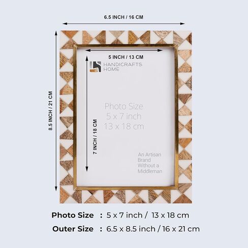 الحرف اليدوية Hive Wooden 4x6 إطار الصورة - إطار Beige Brown Racalloped لديكور الجدار والمكتب ، هدايا للجدة ، أبي ، أمي ، أولياء الأمور الجدد ، التخرج ، عيد ميلاد ، Housewarming ، صور العائلة والزفاف. in Kuwait