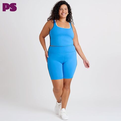 Popsugar PS شورتات راكب الدراجة النارية نساء 8.5 "شورتات تجريب مع جيوب عالية الخصر اليوغا الجريئة الصالة الرياضية شورت دنة in Kuwait