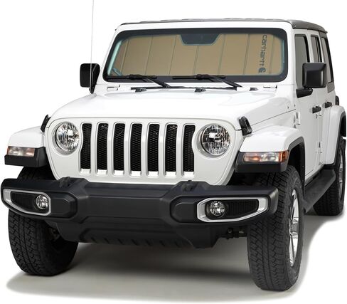 Covercraft Carhartt UVS100 Custom Sunscreen | يناسب 2025 تويوتا 4runner ، 2024-2025 تويوتا تاكوما دون مصنع dashcam | بني in Saudi Arabia