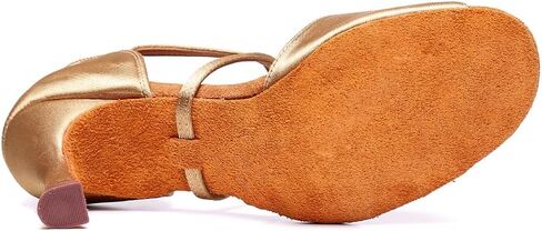 Women's Latin Dance Shoes Satin Ballroom Salsa Practice Dance Performance Shoes Suede Sole in Saudi Arabia