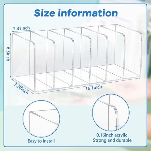 Suzile B5 Acrylic Desk Organizer Book Organizer for Desk Acrylic File Holder with 4 Vertical Compartments Book Rack Sorter for Office Home Accessories in Kuwait